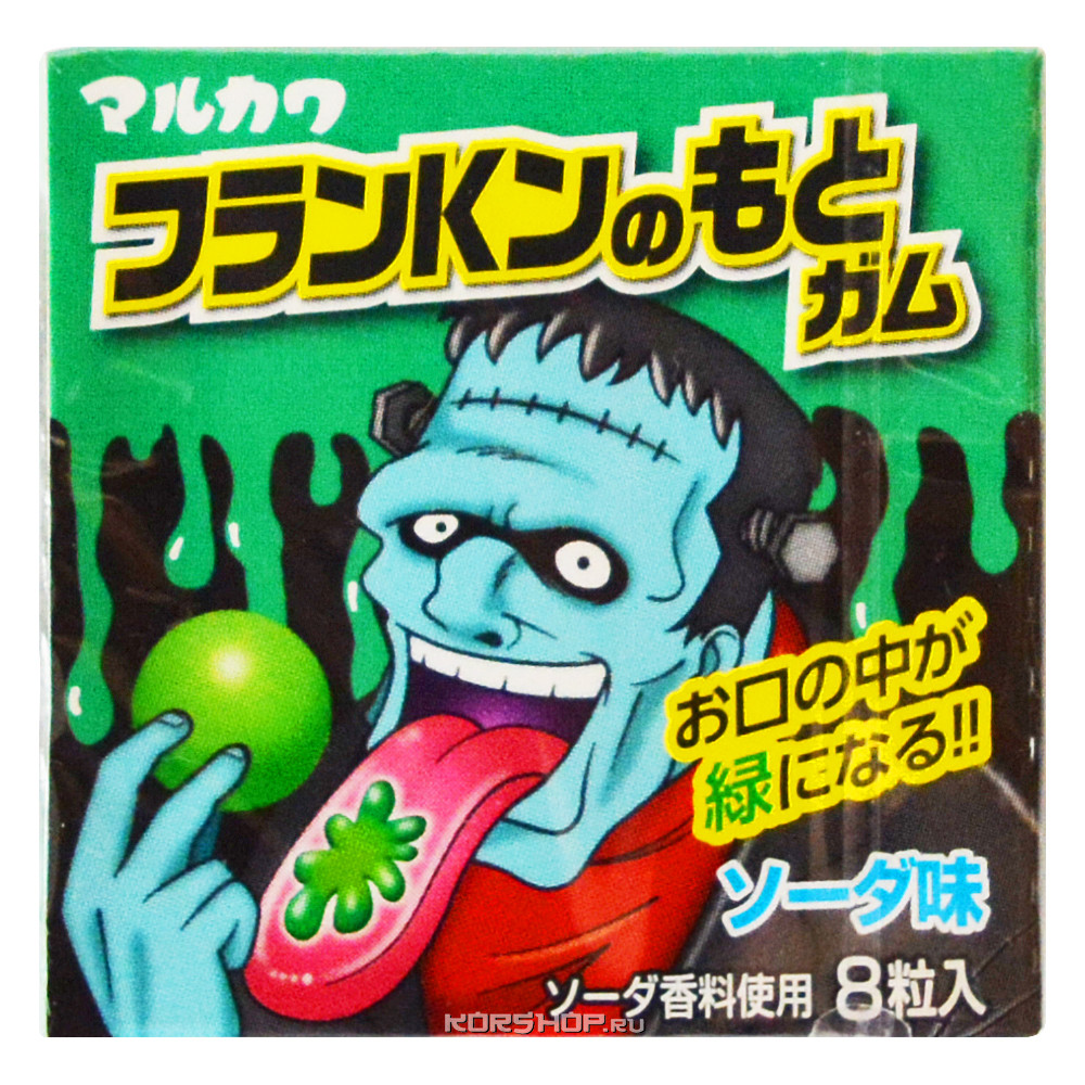 Жев.резинка Marukawa Франкенштейн со вкусом лимонада 11,1 гр (Зеленый)  Япония