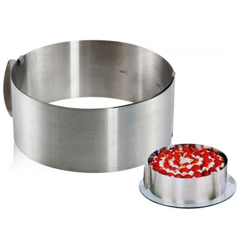 Раздвижное кольцо для выпечки и сборки торта. D 16-30 см, H-8,5 см - фото 2 - id-p79661576