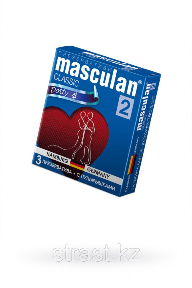 ПРЕЗЕРВАТИВЫ MASCULAN CLASSIC 2, 3 ШТ. С ПУПЫРЫШКАМИ (DOTTY)