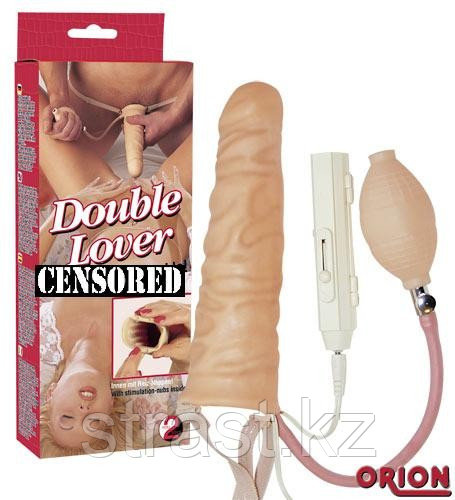 Страпон полый с вибрацией DOUBLE LOVER