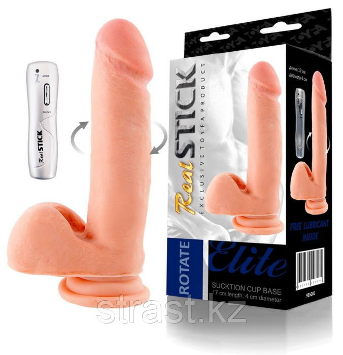 РОТАТОР TOYFA REALSTICK ELITE, РЕАЛИСТИЧНЫЙ, НА ПРИСОСКЕ, SOFTSKIN, ТЕЛЕСНЫЙ, 17 СМ