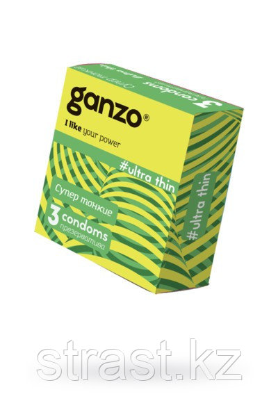 Презервативы ультратонкие Ganzo Ultra Thin 18 см (уп. 3 шт)
