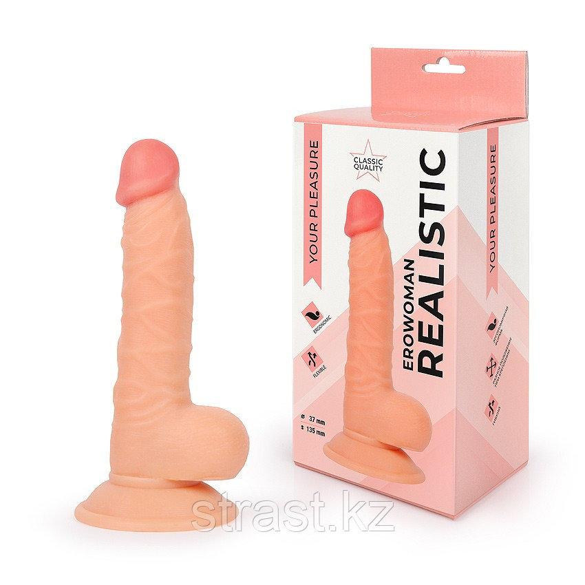 ФАЛЛОИМИТАТОР реалистик, цвет телесный, ER-30064