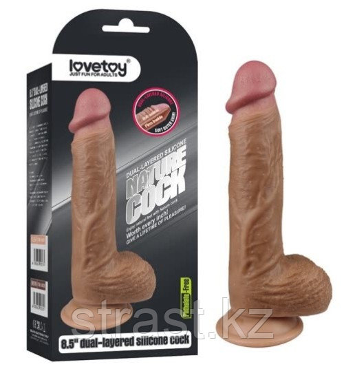 Фаллоимитатор реалистик с мошонкой LoveToy Dual-Layered Silicone Nature Cock (LV4003)