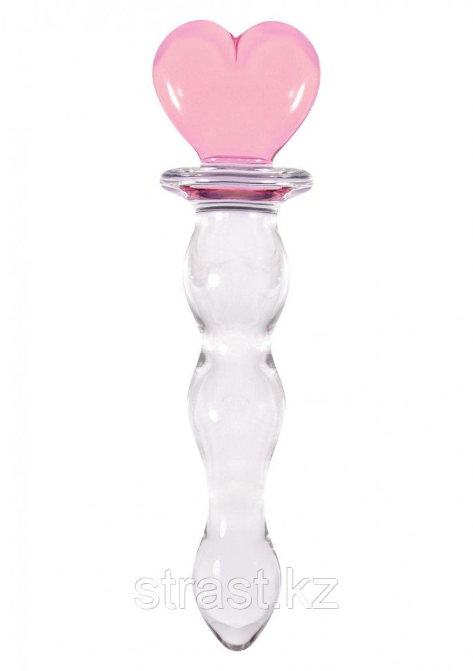 Стимулятор стеклянный Crystal Heart of Glass Pink