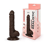 Реалистичный фаллоимитатор на присоске Bior toys Erowoman Realistic, коричневый 14х3,7 см (ER-30057-1), фото 4