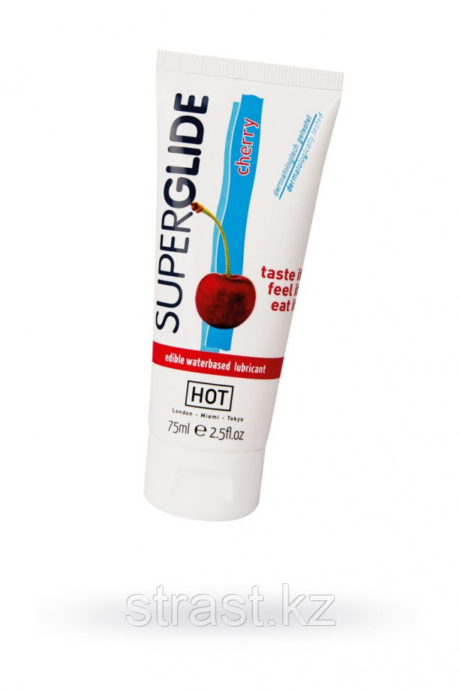 Лубрикант съедобный на водной основе HOT Superglide со вкусом вишни 75 мл