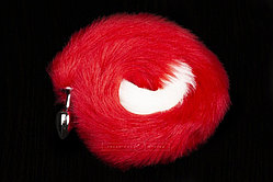 Анальная пробка с хвостом, серебристая - Пикантные Штучки, 6 см (только доставка)