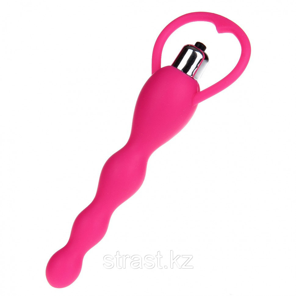 Силиконовая анальная елочка с вибрацией Pleasure Beads Pink