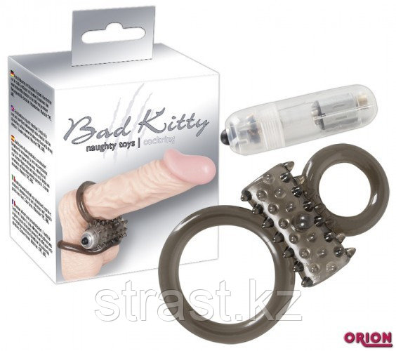 Виброкольцо для пениса с вибропулей Bad Kitty