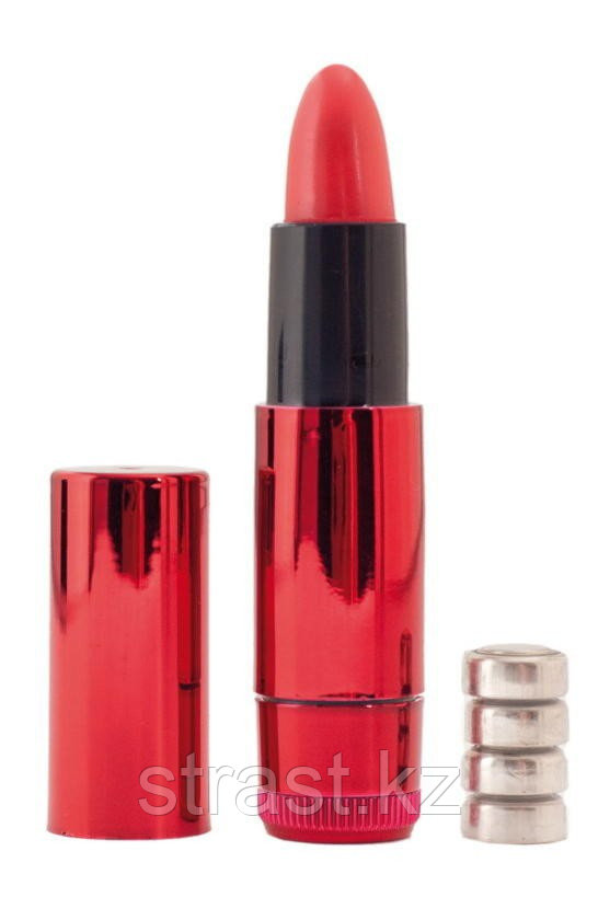 ВИБРАТОР ПОМАДА BLACK & RED, СИЛИКОН, КРАСНЫЙ, 9 СМ