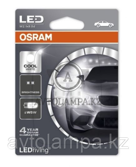 2880CW-02B W5W 1W12V OSRAM уп 2  шт, цена за 1 шт, T10