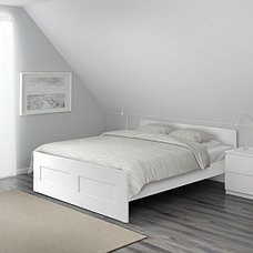 Кровать каркас БРИМНЭС белый 140х200 Лурой ИКЕА, IKEA, фото 2