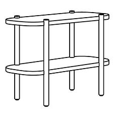 ЛИСТЕРБИ Консольный стол, белая морилка дуб, 92x38x71 см, фото 3