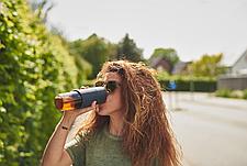 ЭФТРЕСТРЭВА Дорожная кружка, прозрачное стекло, силикон, 0.5 л, фото 3