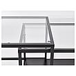 ВИТШЁ Комплект столов, 2 шт, черно-коричневый, стекло, 90x50 см, фото 3