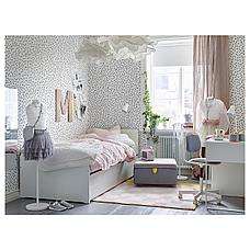 СЛЭКТ Выдвижная кровать с ящиком, белый, 90x200 см, фото 3