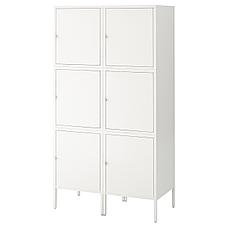 ХЭЛЛАН Комбинация для хранения с дверцами, белый, 90x47x167 см, фото 2