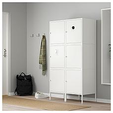 ХЭЛЛАН Комбинация для хранения с дверцами, белый, 90x47x167 см, фото 2