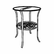 КЛИНГСБУ Придиванный столик, черный, прозрачное стекло, 49x62 см, фото 2