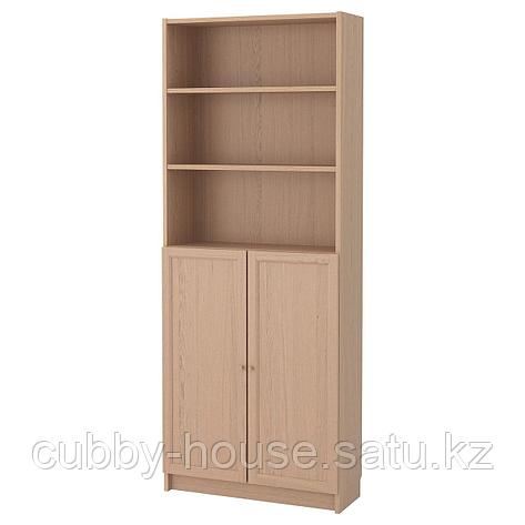 БИЛЛИ / ОКСБЕРГ Стеллаж с дверьми, белый, 80x30x202 см, фото 2