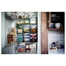 ИКЕА/365+ Контейнер для продуктов с крышкой, четырехугольной формы стекло, пластик стекло, 1.2 л, фото 2