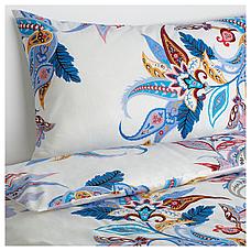 СВАВЕЛПИОН Пододеяльник и 1 наволочка, белый синий, красный, 150x200/50x70 см, фото 2