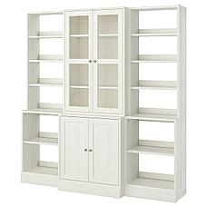 ХАВСТА Комбинация д/хранения+стекл дверц, серый, 203x47x212 см, фото 2