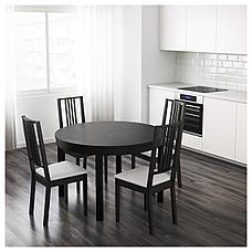 БЬЮРСТА Раздвижной стол, коричнево-чёрный, 115/166 см, фото 3