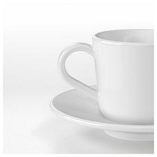 ИКЕА/365+ Чашка для кофе эспрессо с блюдцем, белый, 6 сл, фото 3