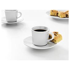 ИКЕА/365+ Чашка для кофе эспрессо с блюдцем, белый, 6 сл, фото 2