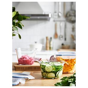 ИКЕА/365+ Контейнер для продуктов с крышкой, круглой формы стекло, пластик стекло, 600 мл, фото 2