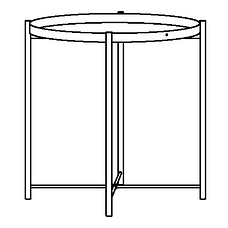 ГЛАДОМ Стол сервировочный, черный, 45x53 см, фото 3