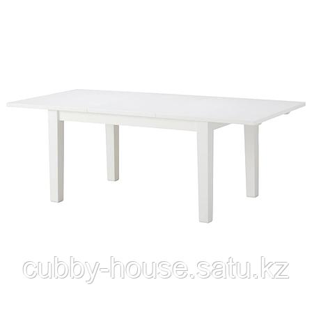 СТУРНЭС Раздвижной стол, белый, 147/204x95 см, фото 2