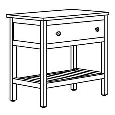 ХЕМНЭС Открытый шкаф для раковины,1 ящик, белый, 82x48x76 см, фото 3