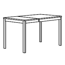 ВАНГСТА Раздвижной стол, белый, 80/120x70 см, фото 3