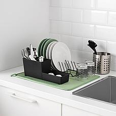 НЮХОЛИД Коврик для сушки посуды, зеленый, 44x36 см, фото 3