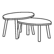 СТОКГОЛЬМ Комплект столов, 2 шт, шпон грецкого ореха, фото 3