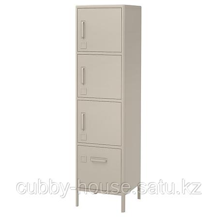 ИДОСЕН Высокий шкаф с ящиком и дверцами, синий, 45x172 см, фото 2