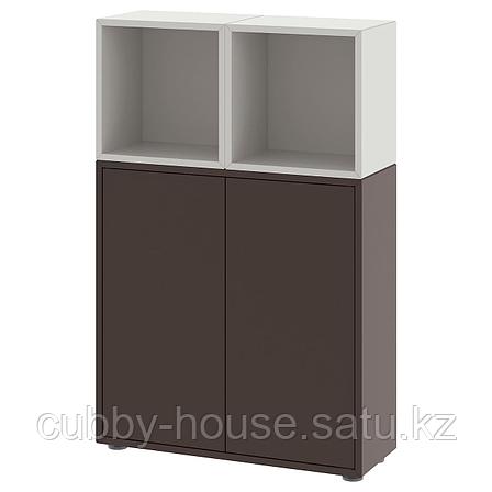 ЭКЕТ Комбинация шкафов с ножками, белый, под беленый дуб, 70x25x107 см, фото 2