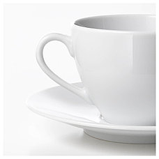 ВЭРДЕРА Чашка кофейная с блюдцем, белый, 20 сл, фото 3