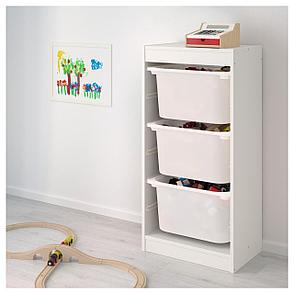 ТРУФАСТ Комбинация д/хранения+контейнеры, белый, белый, 46x30x94 см, фото 2