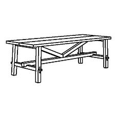 СКОГСТА Стол обеденный, акация, 235x100 см, фото 2