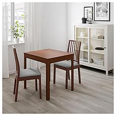 ЭКЕДАЛЕН Раздвижной стол, коричневый, 80/120x70 см, фото 3