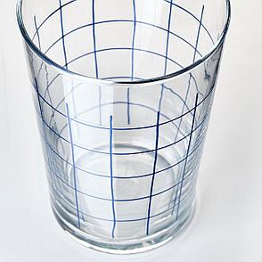 СПОРАДИСК Стакан, прозрачное стекло, клетчатый орнамент, 46 сл, фото 2