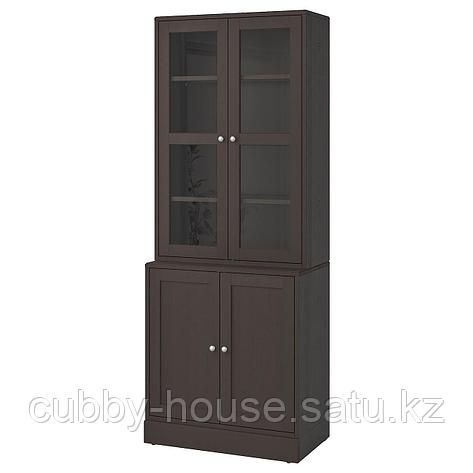ХАВСТА Комбинация для хранения с сткл двр, серый, 81x47x212 см, фото 2