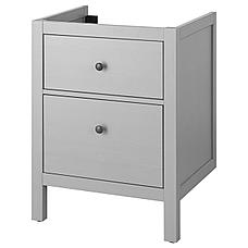 ХЕМНЭС Шкаф для раковины с 2 ящ, серый, 80x47x83 см, фото 2