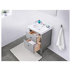 ХЕМНЭС Шкаф для раковины с 2 ящ, серый, 80x47x83 см, фото 3