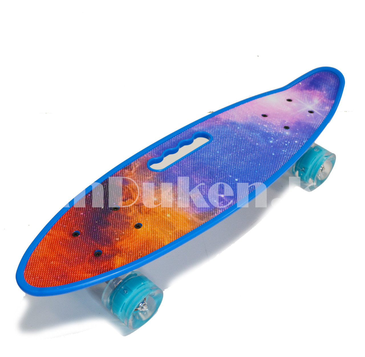 Лонгборд подростковый 59*16 Penny Board с ручкой и со светящимися колесами (пенни борд) Космос - фото 5 - id-p79694090