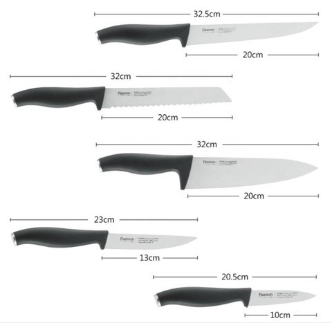 Набор кухонных ножей на деревяной подставке из 7 предметов Fissman (Стальной монолит) - фото 4 - id-p79709472